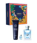 Versace pour homme 3 pcs set: 3.4 eau de toilette spray + 5 ml eau de toilette mini + 5 oz hair & body shampoo